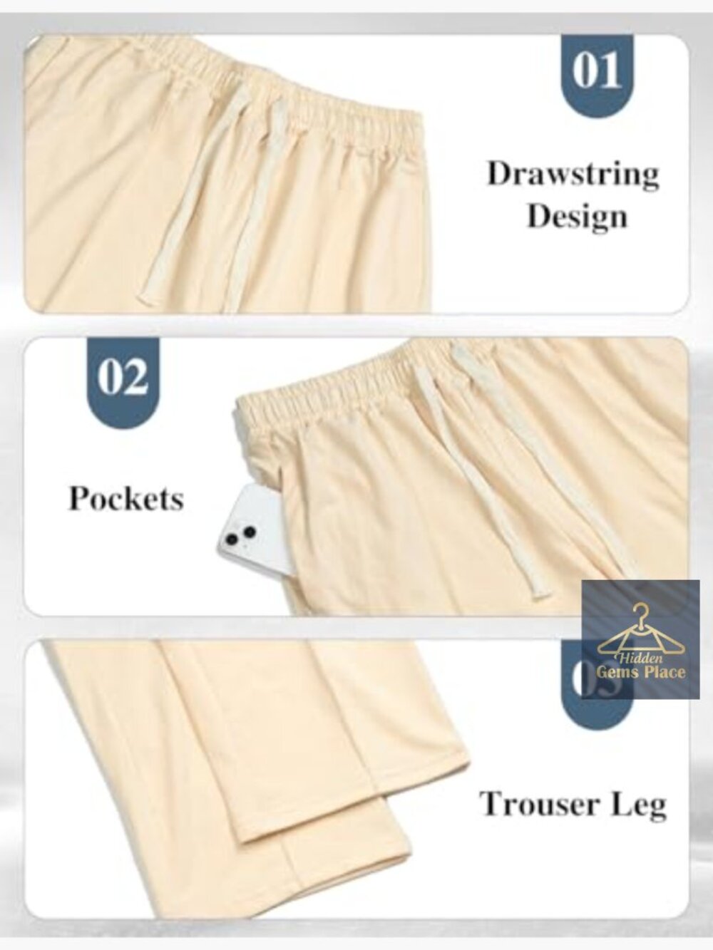 Men's Elastic Waist Lightweight Loose Fit Pleated Casual Pants Tapered Cropped - Picture 6 of 7